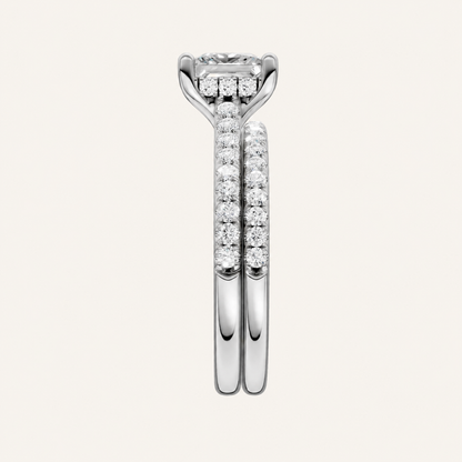 2.50CT Princess Cut Lab Grown Diamond Bridal Set