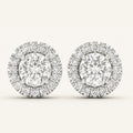 1CT Round Cut Lab Grown Diamond Earrings