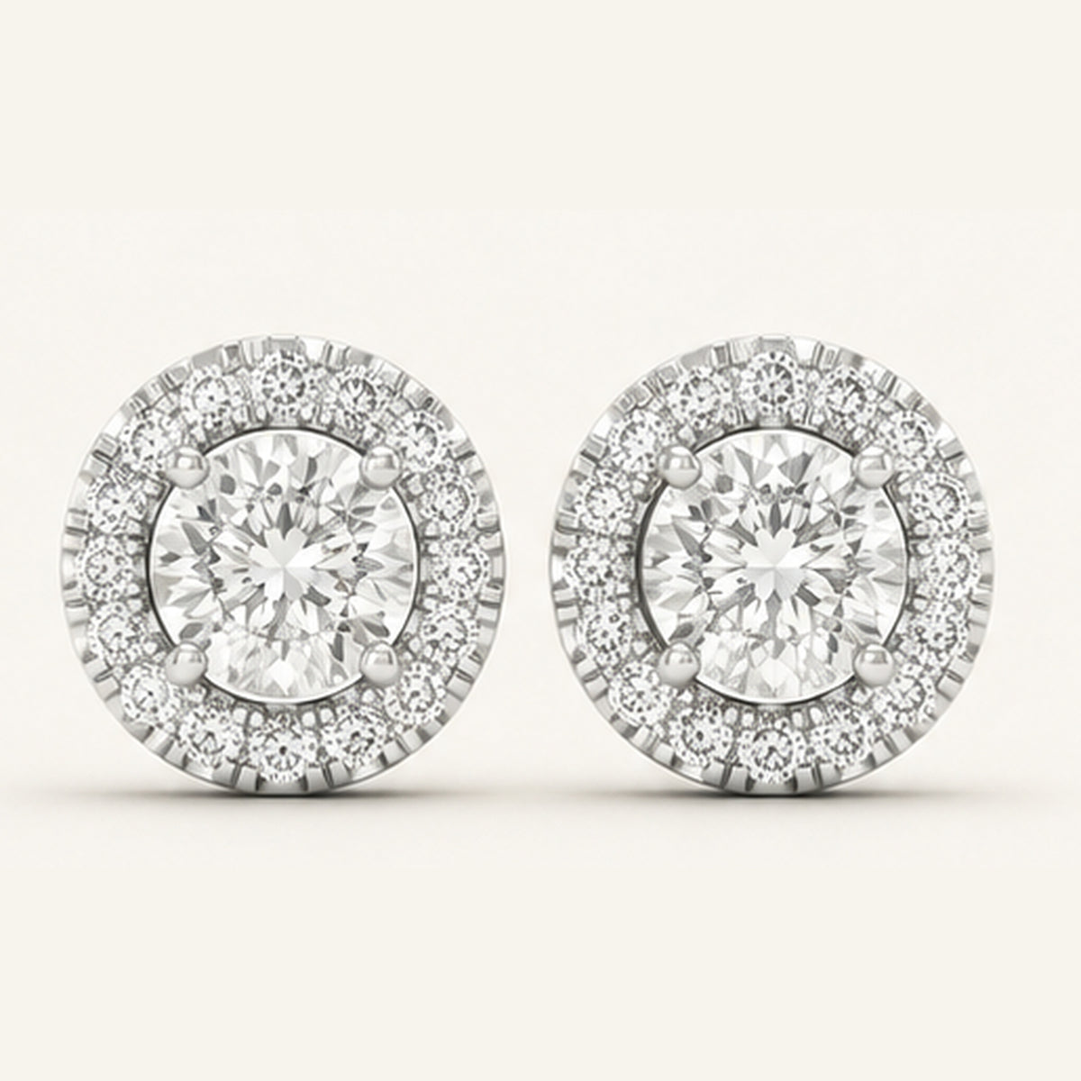 1CT Round Cut Lab Grown Diamond Earrings