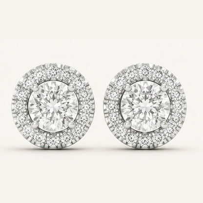 1CT Round Cut Lab Grown Diamond Earrings