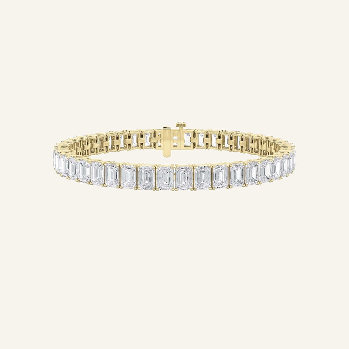 18.5CT Emerald Cut Lab Grown Diamond Tennis Bracelet