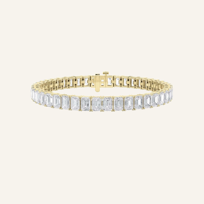 18.5CT Emerald Cut Lab Grown Diamond Tennis Bracelet