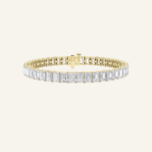 18.5CT Emerald Cut Lab Grown Diamond Tennis Bracelet