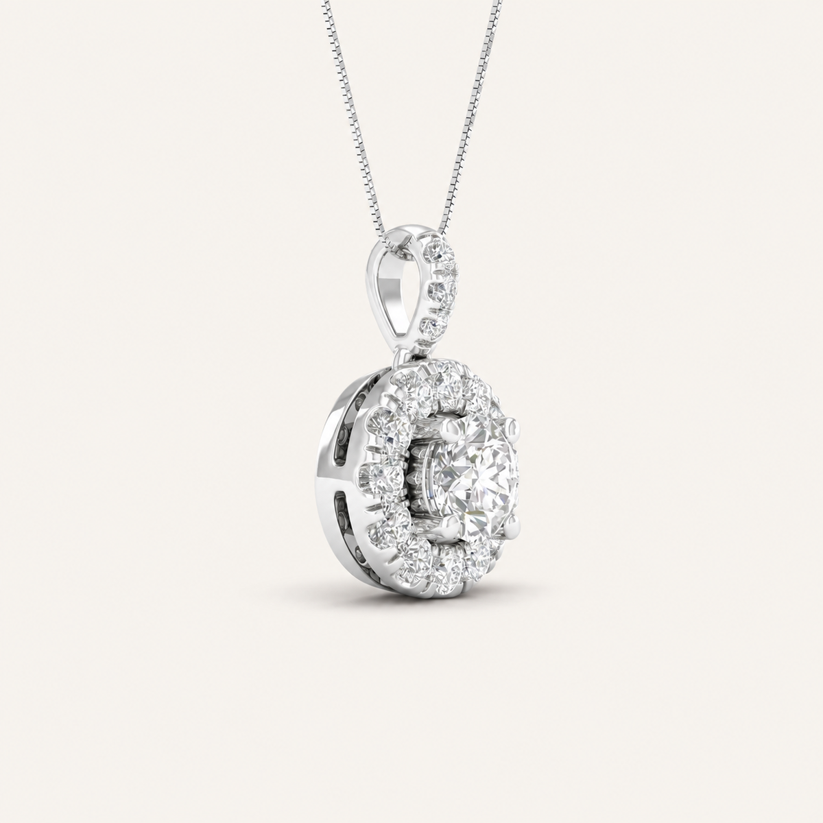 0.50CT Round Cut Lab Grown Diamond Pendant Necklace