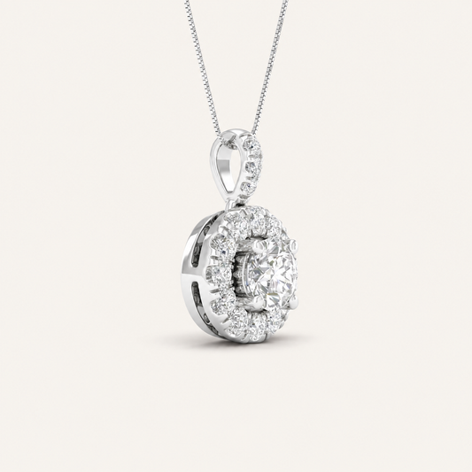 0.50CT Round Cut Lab Grown Diamond Pendant Necklace