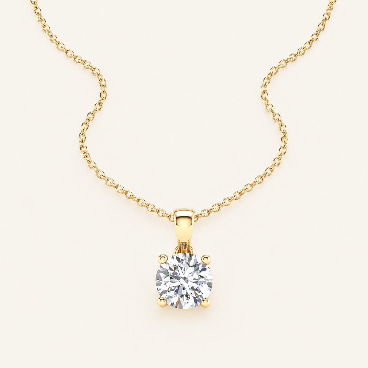 1.00CT Round Cut Lab Grown Diamond Pendant
