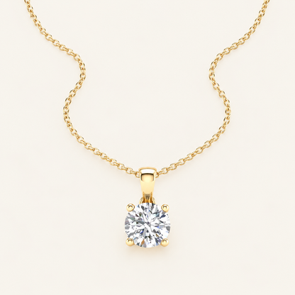 1.00CT Round Cut Lab Grown Diamond Pendant