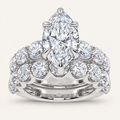 10.00CT Marquise Cut Lab Grown Diamond Bridal Set Ring