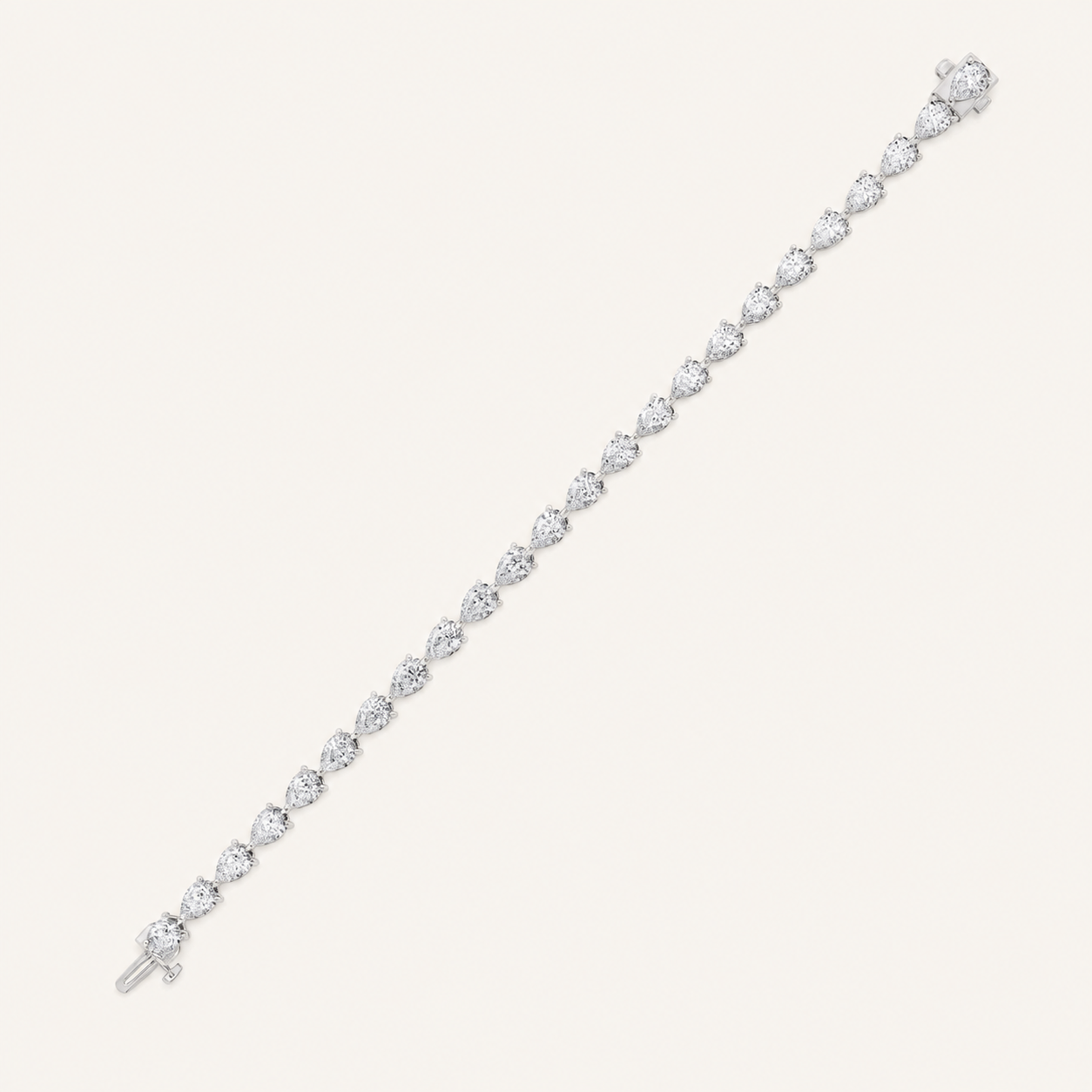 8CT Pear Cut Lab Grown Diamond Tennis Bracelet