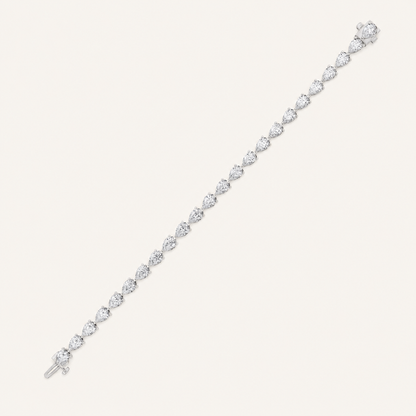8CT Pear Cut Lab Grown Diamond Tennis Bracelet