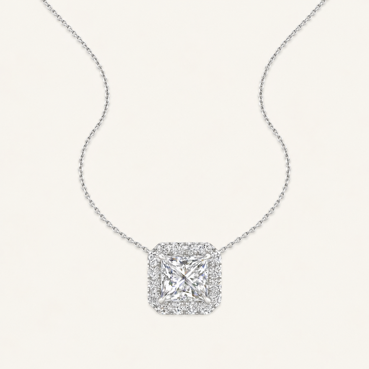 1.13CT Princess Cut Certified Lab Grown Diamond Pendant