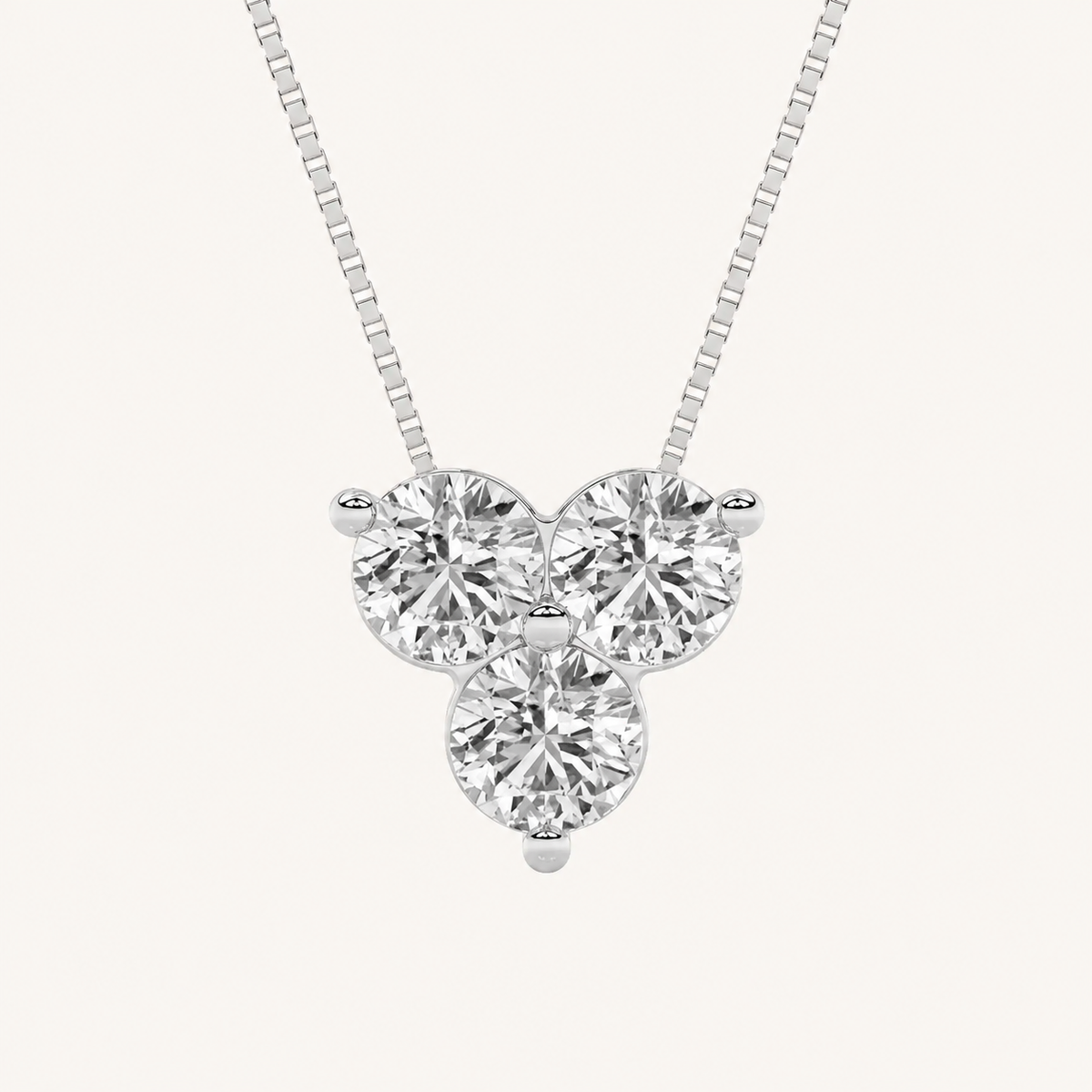 1CT Round Cut Lab Grown Diamond Pendant Necklace