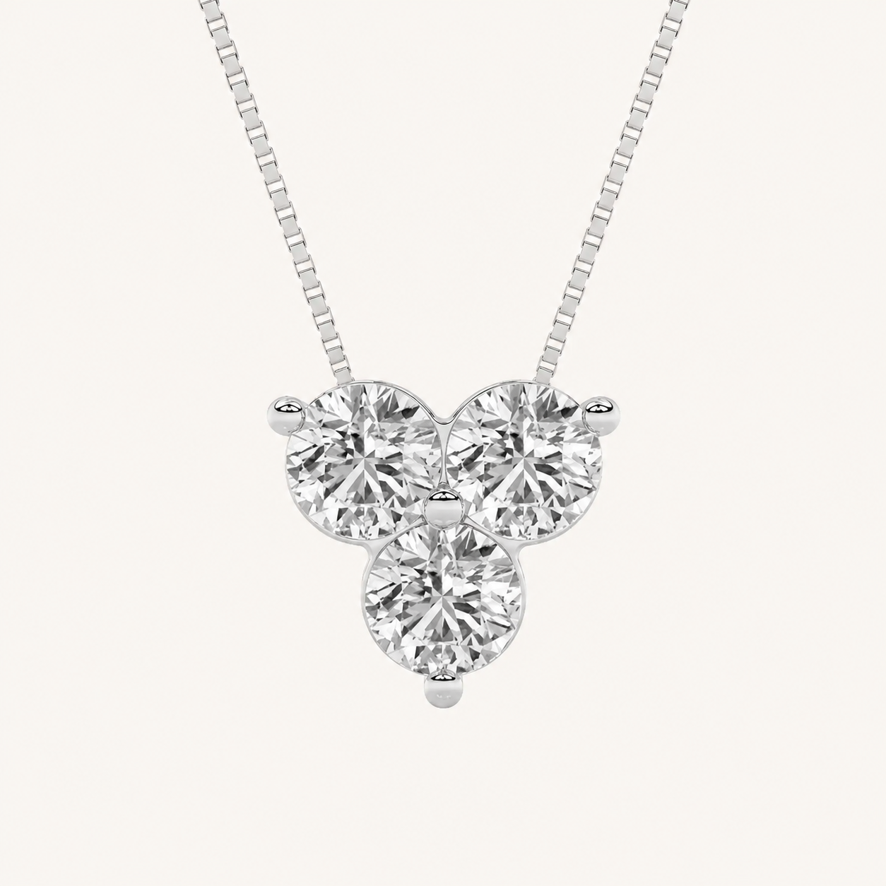 1CT Round Cut Lab Grown Diamond Pendant Necklace