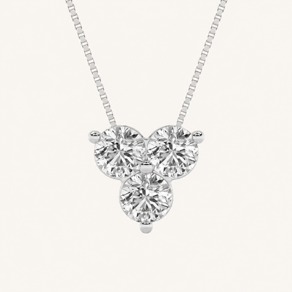 1CT Round Cut Lab Grown Diamond Pendant Necklace