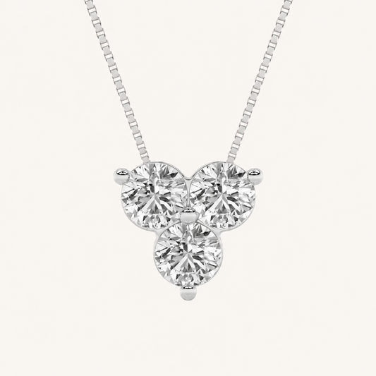 1CT Round Cut Lab Grown Diamond Pendant Necklace