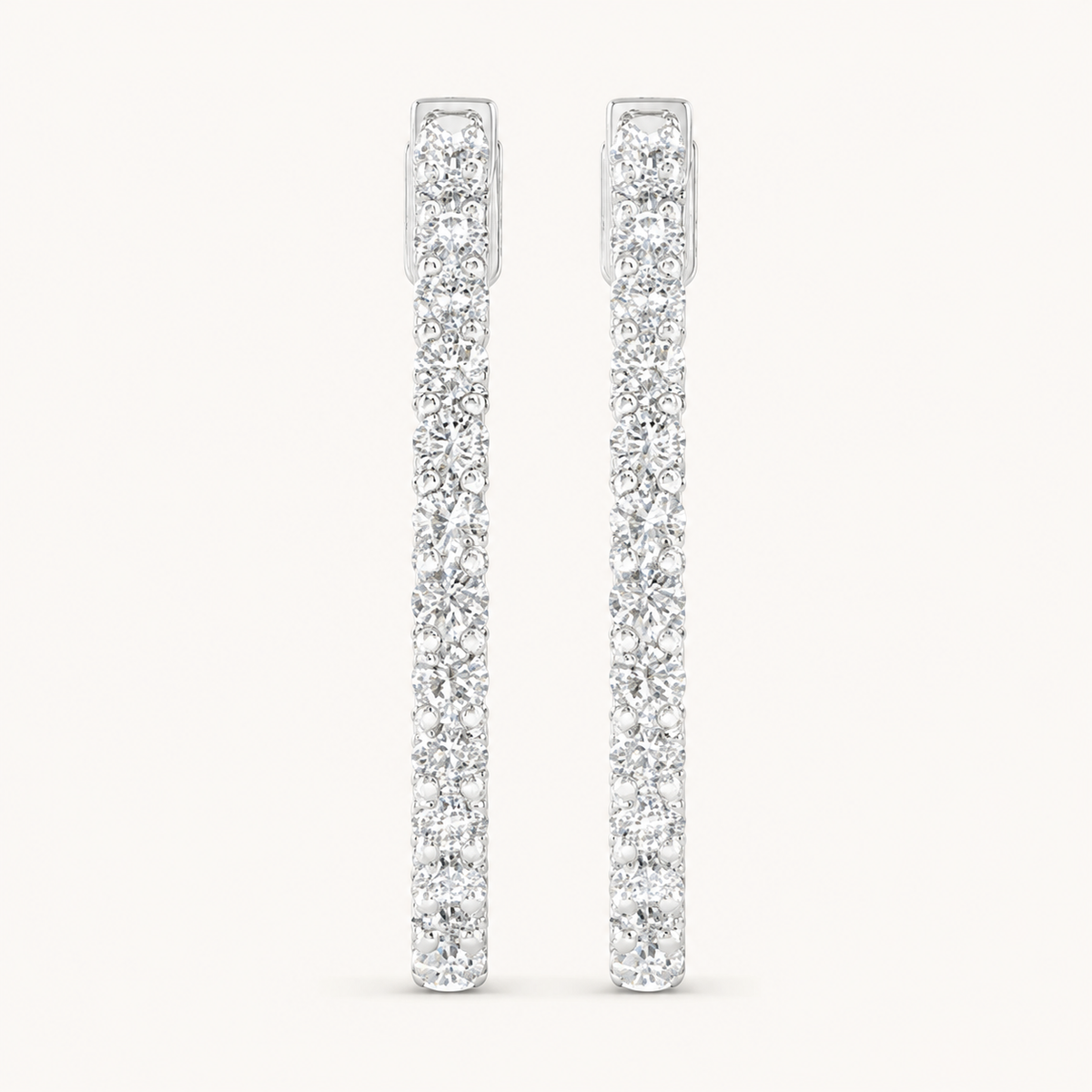 3.00CT Round Cut Lab Grown Diamond Hoop Earring