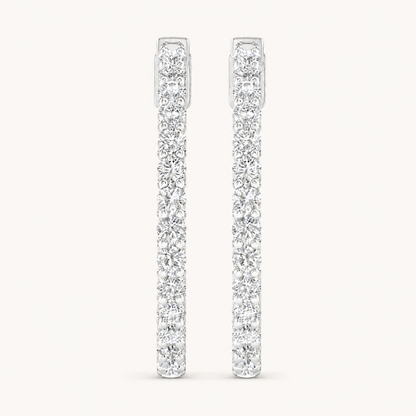 3.00CT Round Cut Lab Grown Diamond Hoop Earring