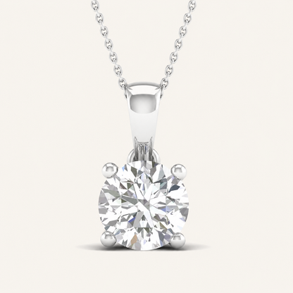 1.00CT Round Cut Certified Lab Grown Diamond Pendant