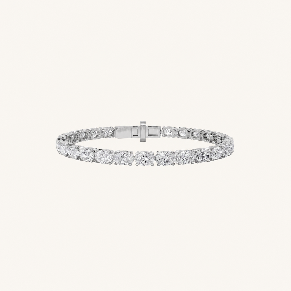 9.5CT Oval Cut Lab Grown Diamond East & West Tennis Bracelet