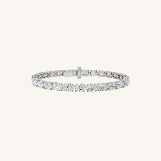 9.5CT Oval Cut Lab Grown Diamond East & West Tennis Bracelet