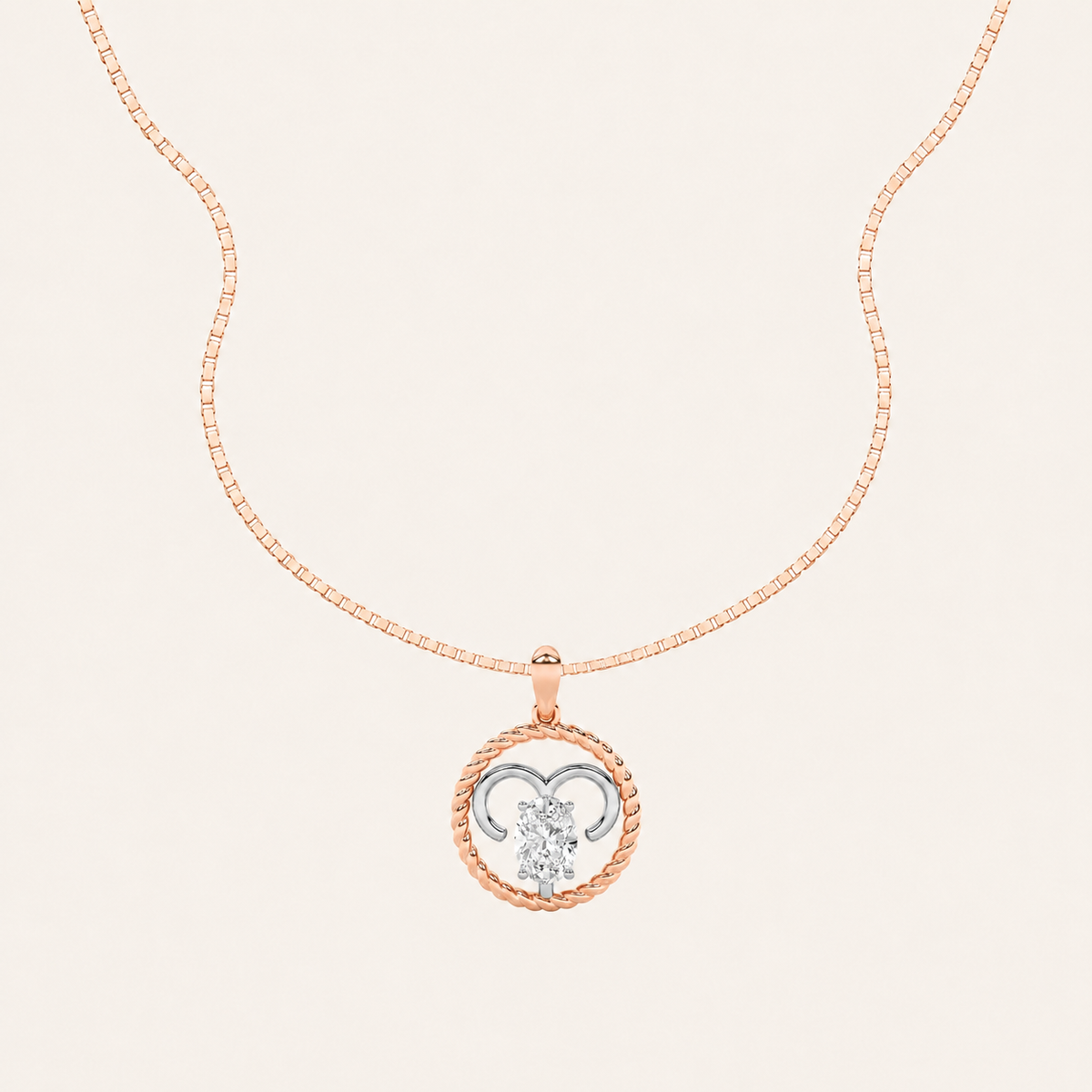 1CT Oval Cut Lab Grown Diamond Pendant Necklace