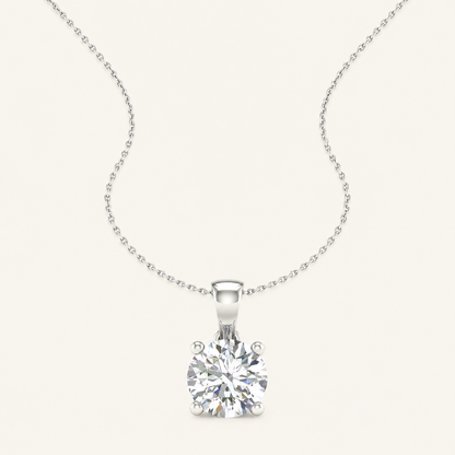 1.00CT Round Cut Certified Lab Grown Diamond Pendant