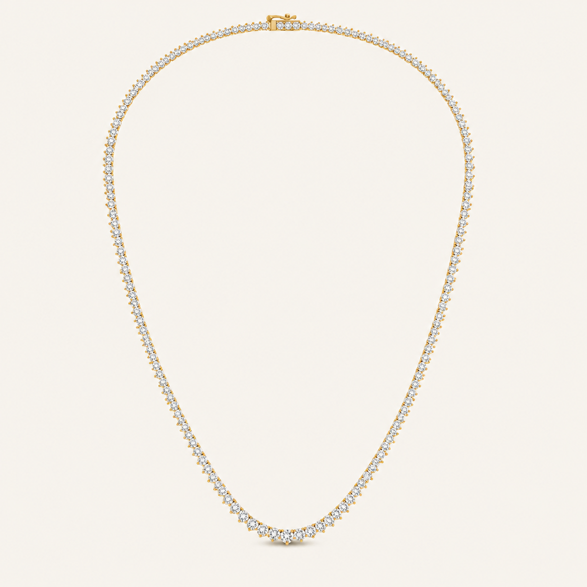 5.20CT Round Cut Lab Grown Diamond Graduated Necklace