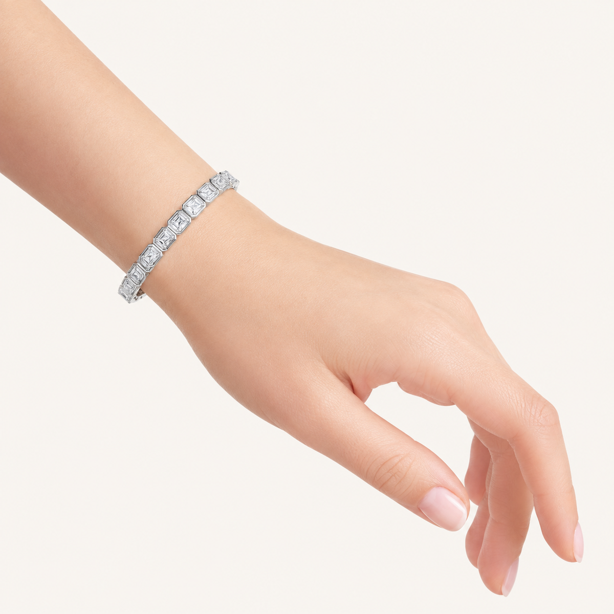 10CT Emerald Cut Lab Grown Diamond Tennis Bracelet