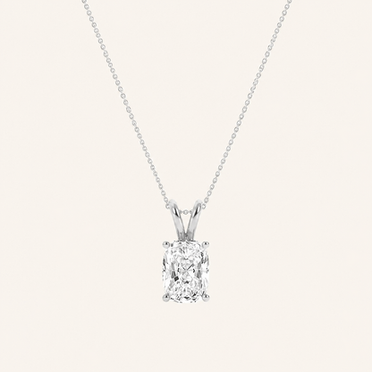 3CT Elongated Cushion Cut Lab Grown Diamond Pendant Necklace