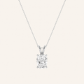 1CT Elongated Cut Lab Grown Diamond Pendant Necklace