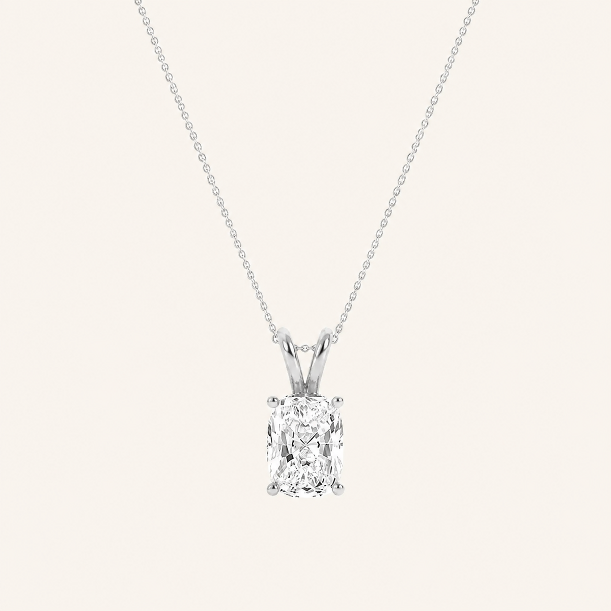 1CT Elongated Cut Lab Grown Diamond Pendant Necklace