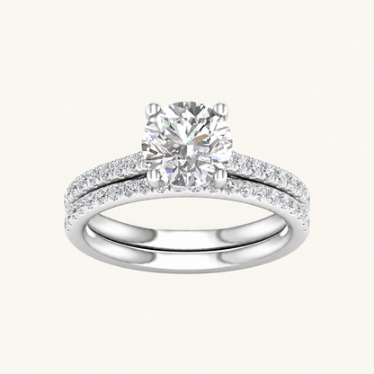 2.50CT Round Cut Lab Grown Diamond Bridal Set