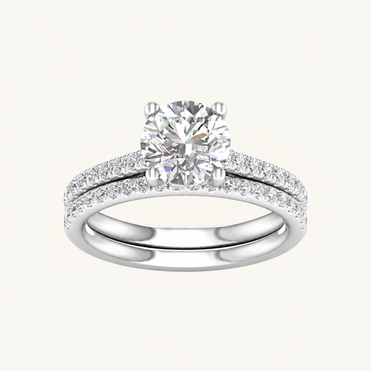 2.50CT Round Cut Lab Grown Diamond Bridal Set