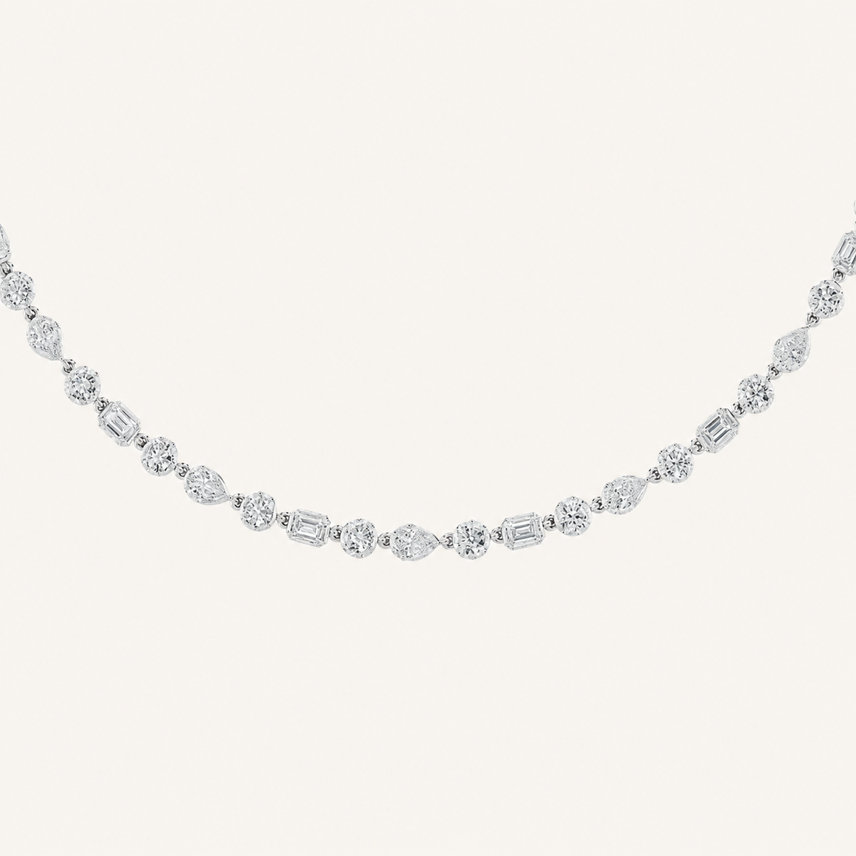 1CT Pear Cut Lab Grown Diamond Statement Necklace
