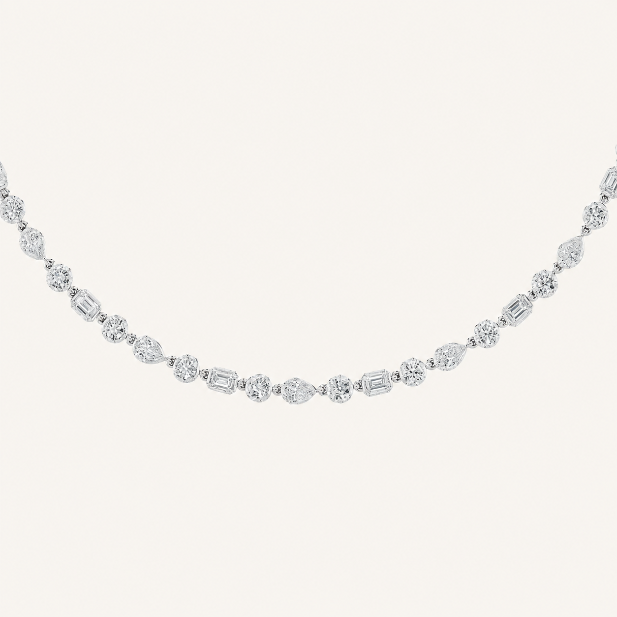 1CT Pear Cut Lab Grown Diamond Statement Necklace