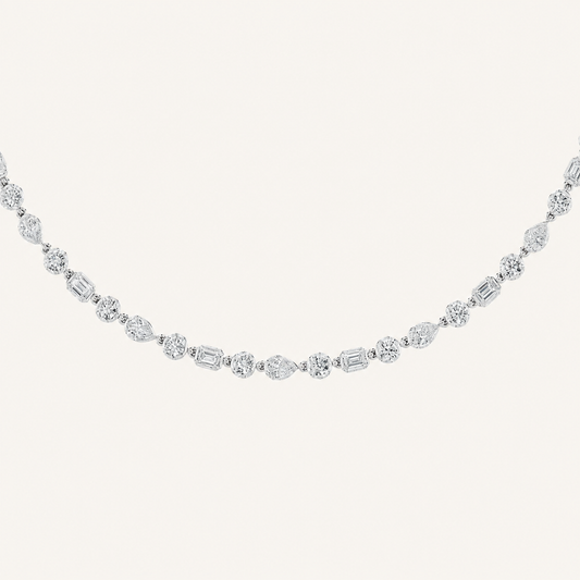 1CT Pear Cut Lab Grown Diamond Statement Necklace