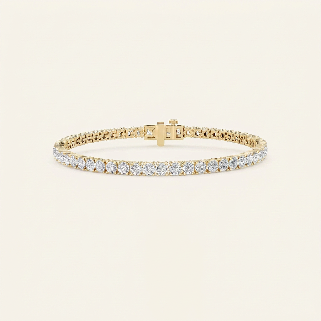 5CT Round Cut Lab Grown Diamond Tennis Bracelet