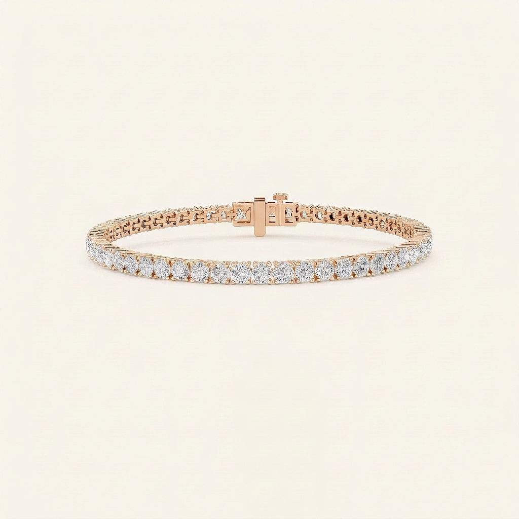 5CT Round Cut Lab Grown Diamond Tennis Bracelet