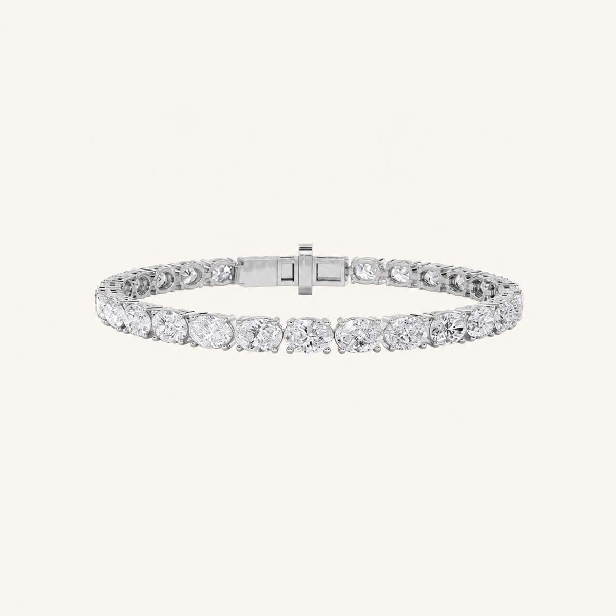 12CT Oval Cut Lab Grown Diamond Tennis Bracelet