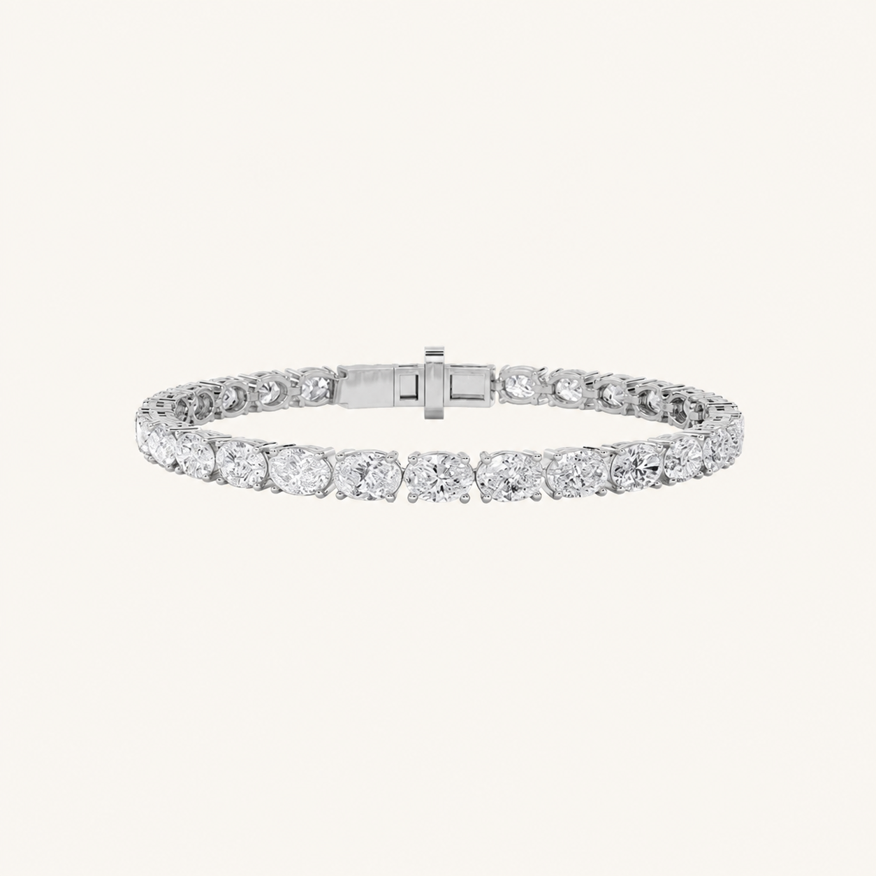 12CT Oval Cut Lab Grown Diamond Tennis Bracelet