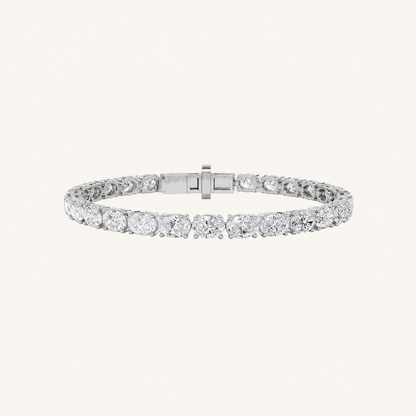 12CT Oval Cut Lab Grown Diamond Tennis Bracelet