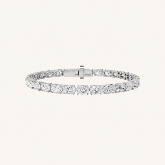 12CT Oval Cut Lab Grown Diamond Tennis Bracelet