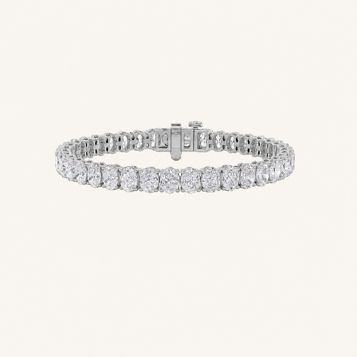 18.5CT Oval Cut Lab Grown Diamond Tennis Bracelet
