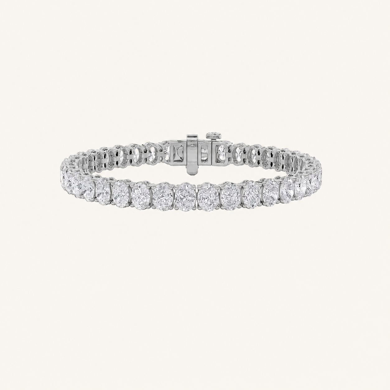18.5CT Oval Cut Lab Grown Diamond Tennis Bracelet