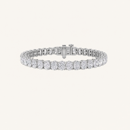 18.5CT Oval Cut Lab Grown Diamond Tennis Bracelet