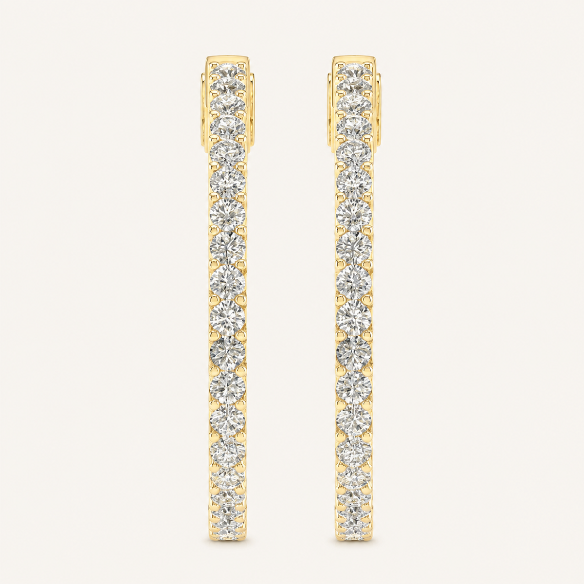 2.00CT Round Cut Lab Grown Diamond Hoop Earring