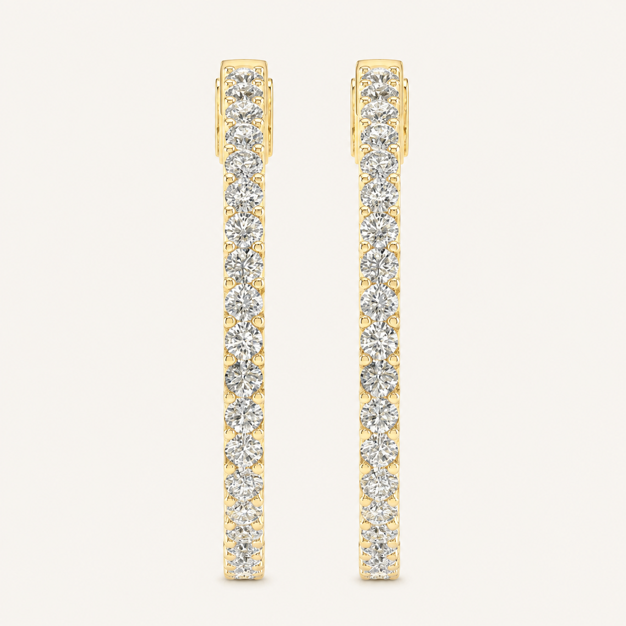 2.00CT Round Cut Lab Grown Diamond Hoop Earring