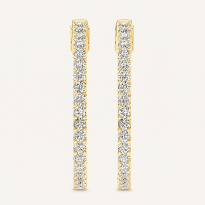 2.00CT Round Cut Lab Grown Diamond Hoop Earring