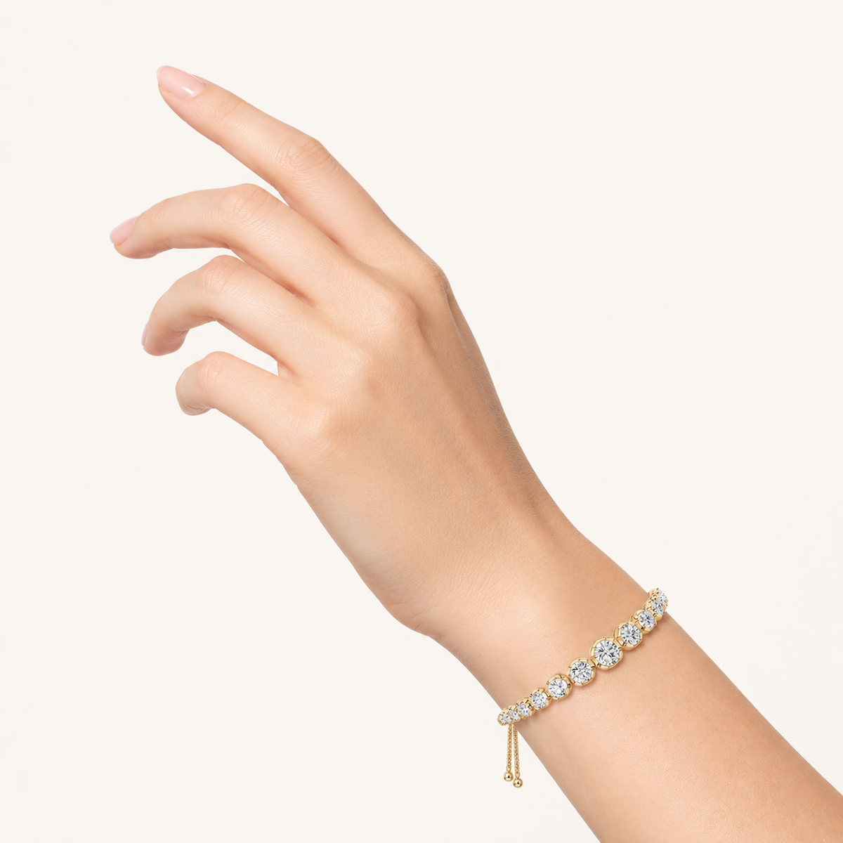 3.5CT Round Cut Lab Grown Diamond Bolo Bracelet