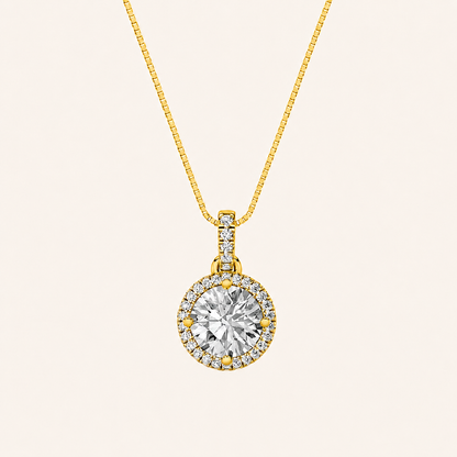 1.5CT Round Cut Lab Grown Diamond Pendant Necklace